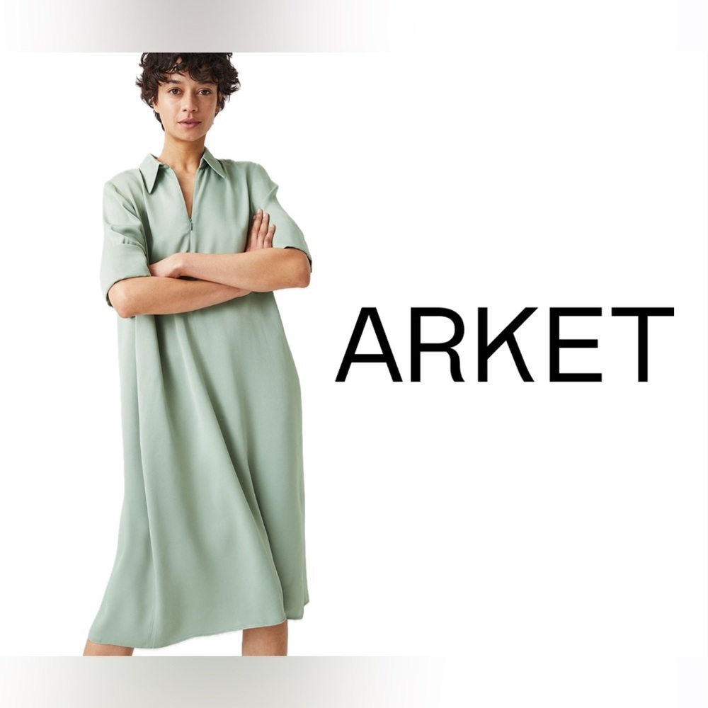 BNWT Arket A-Line Satin Dress - Light Dream - Size US 6 (UK 10)